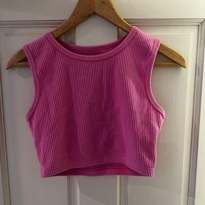 pink cropped tank ripped